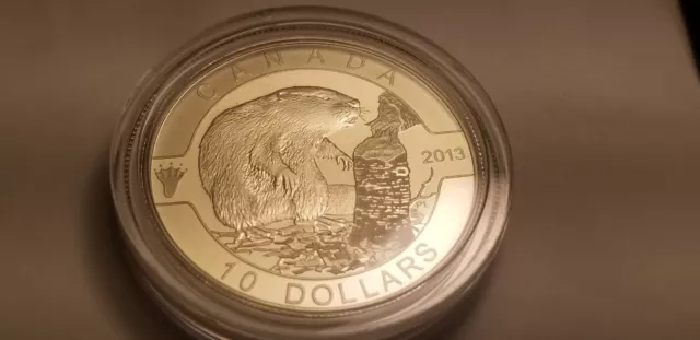 Canada 2013 $10 Proof Gem Silver Coin Beaver.