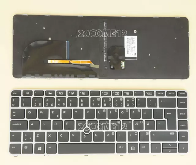 For HP Elitebook 745 G3 745 G4 840r G4 846r G4 keyboard Backlit Danish Tastatur