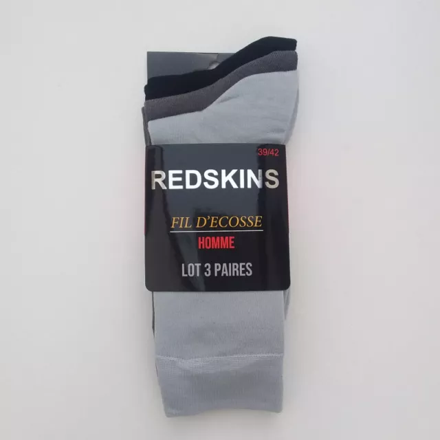 Lot De 3 Paires Chaussettes REDSKINS Fil d'Ecosse 100% Cotton 3 Couleurs