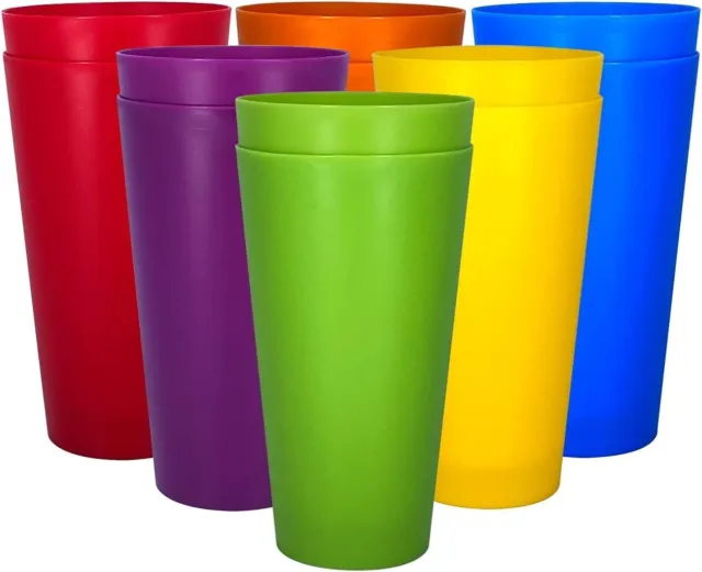 32 Ounce Plastic Tumblers/Large Drinking Glasses/Party Cups/Iced Tea Glasses,Unb