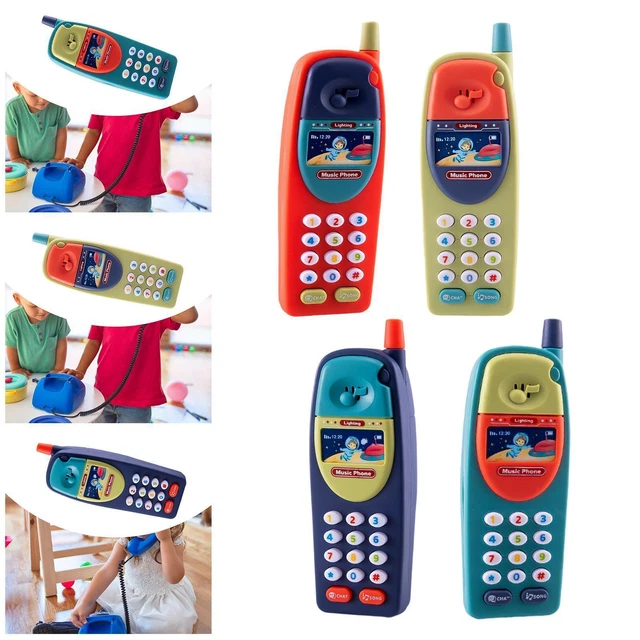 Jouet Téléphone Musical Chat Dessin Animé Pour Enfants - Lumineux Et Éducatif 15,3x12,4 Cm, Cadeau Noël Pâques