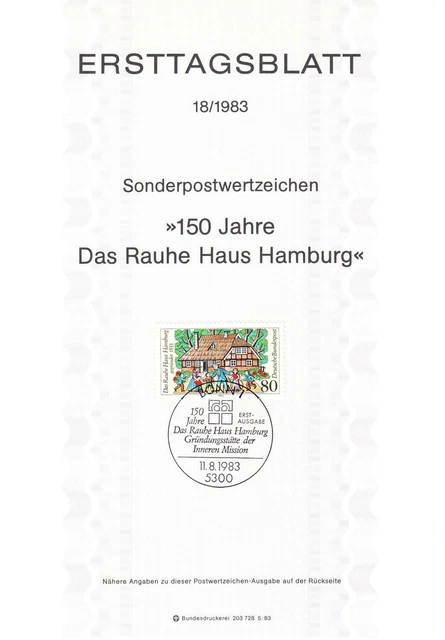 Bund ETB Nr. 18/1983 - 150 Jahre Das Rauhe Haus Hamburg
