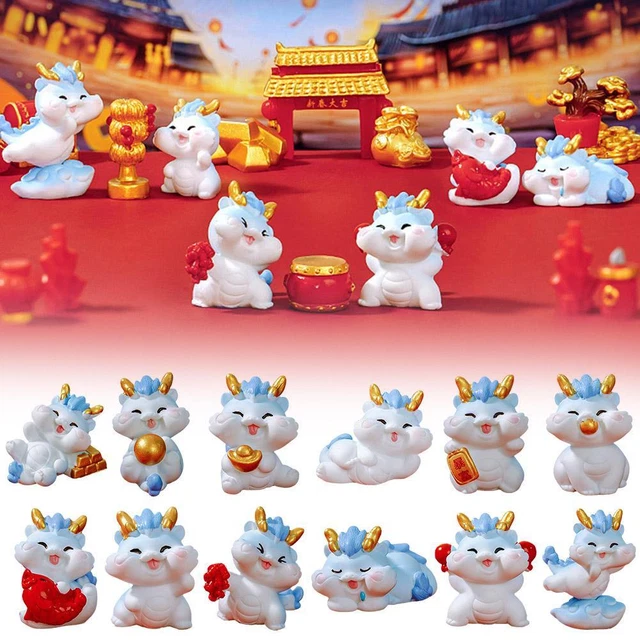 2024 CHINESE NEW Year Gifts Figurines Miniature Cartoon Dragon Home