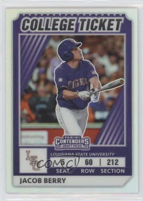 2022 Panini Elite Extra Edition College Tickets Optic Holo Jacob Berry Rookie RC