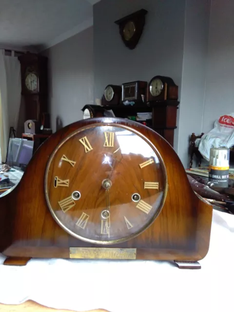 Smiths British Langley 1962 Art Decor Westminster Chime 8 Day Mantle Clock V G C