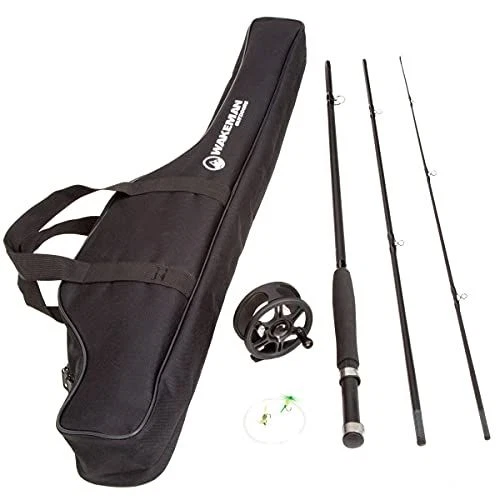 Fly Fishing Rod and Reel Combo – Line, Flies, Carrying 35", Black