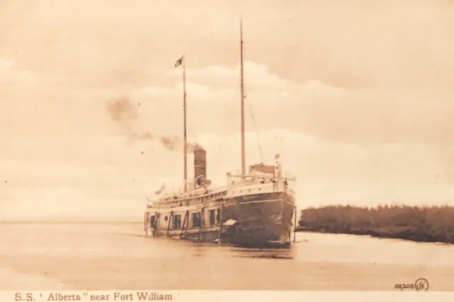 Vintage Sepia Post Card - Steamer - S.s. "Alberta" Near Fort William - Unposted