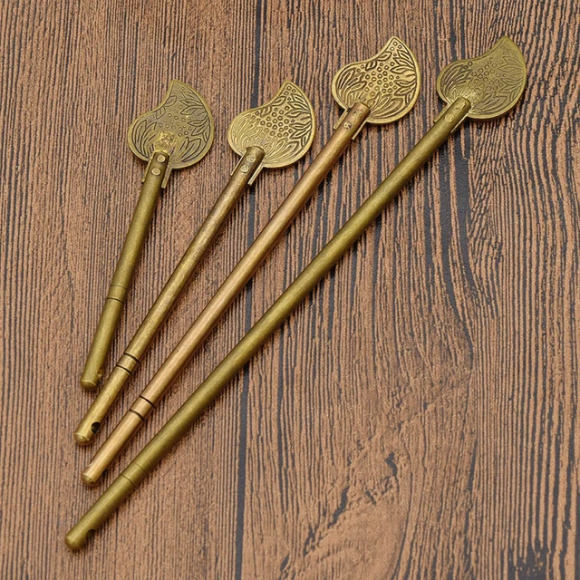 Gold In Locks Brass Chinese Leaf Cabinet Safety Latch Lock - Key - Foto 11