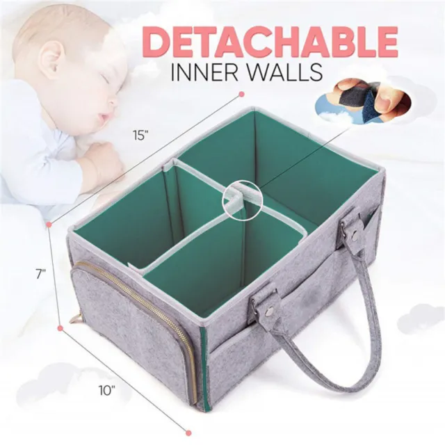 Large Baby Diaper Bag Protable Nursery Nappy Caddy Diaper Storage Organizer Bag 9