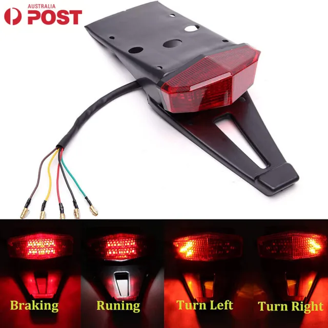 LED Rear Fender Brake Tail Light Stop Turn Signal Lamp Off-Road Enduro Dirt Bike