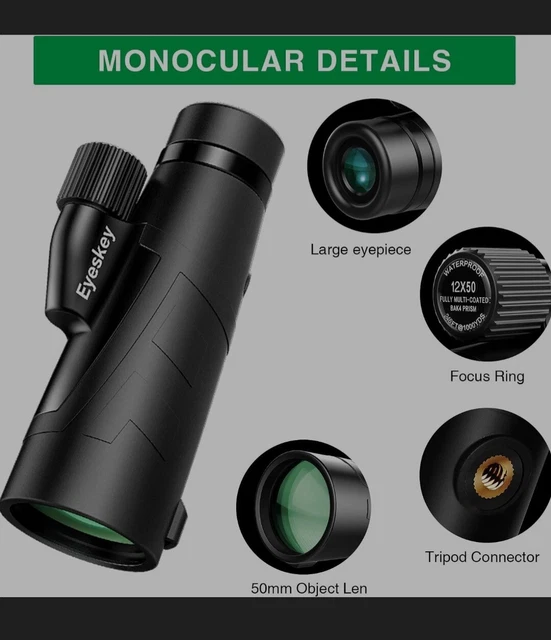 Monocular 12 x 50 con enfoque ajustable