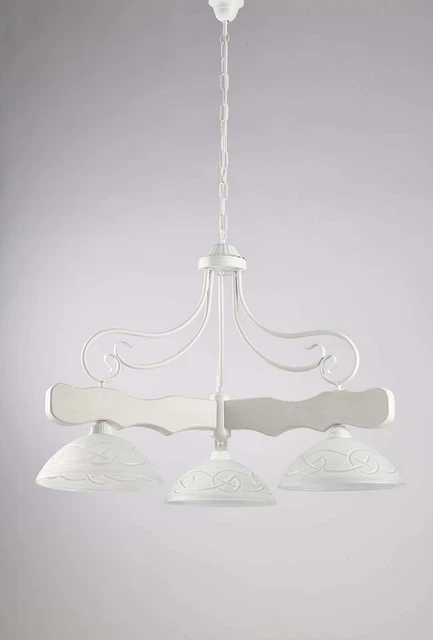Barbell A Lámpara de Araña Rústico de Madera Y Vidrio 3 Luces Lgt Spello 001