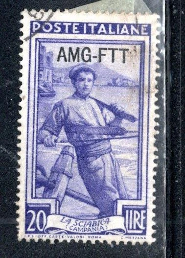 Italy Trieste Post Europe  Overprint A.m.g. F.t.t. Stamp Used Lot 540As