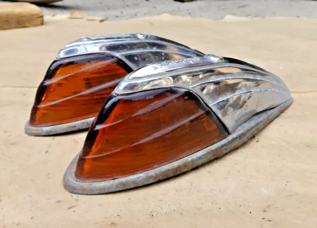 ELECTROLINE N4 Truck Cab / Fender MARKER LIGHTS Original pair Vintage Accessory ELECTROLINE N4 Truck Cab / Fender MARKER LIGHTS Original pair Vintage Accessory