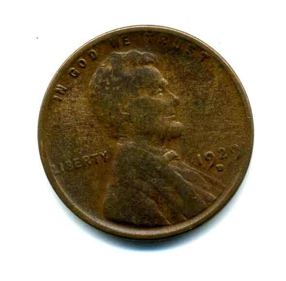 Lincoln Head Wheat Cent 1929 D COPPER Circulated United States 1 Penny Coin#8276