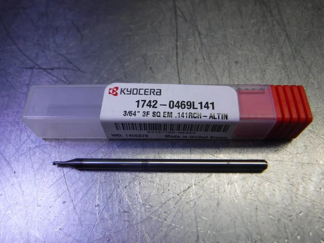 Kyocera 3/64" 3 Flute Carbide Endmill 1/8" Shank 1742-0469L141 (LOC3383A)