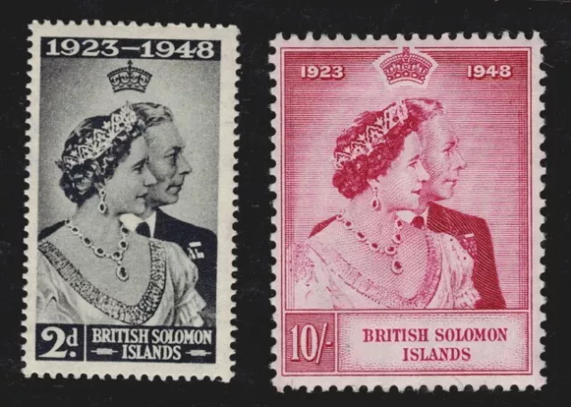 BRITISH SOLOMON ISLANDS • 1948 • Royal Silver Wedding set • MNH