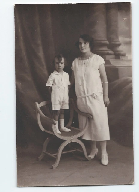 BP184 Carte Photo vintage card RPPC Femme enfant mode fashion
