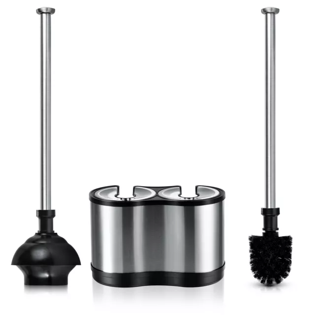 ToiletTree Products Stainless Steel Bathroom, Toilet Bowl Brush, and Plunger Set