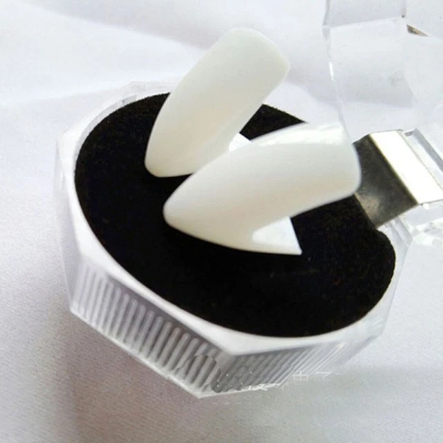 Pair 13MM Teeth Fangs Dentures Halloween Party Favors Cosplay Prop Decoration