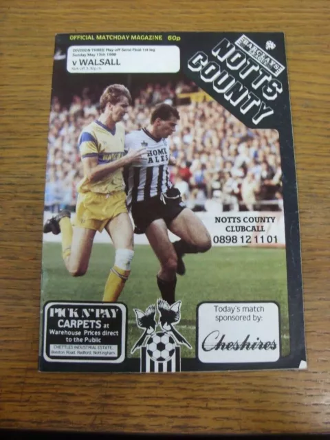 15/05/1988 Play-Off Semi-Final Division 3: Notts County v Walsall  . All UK orde