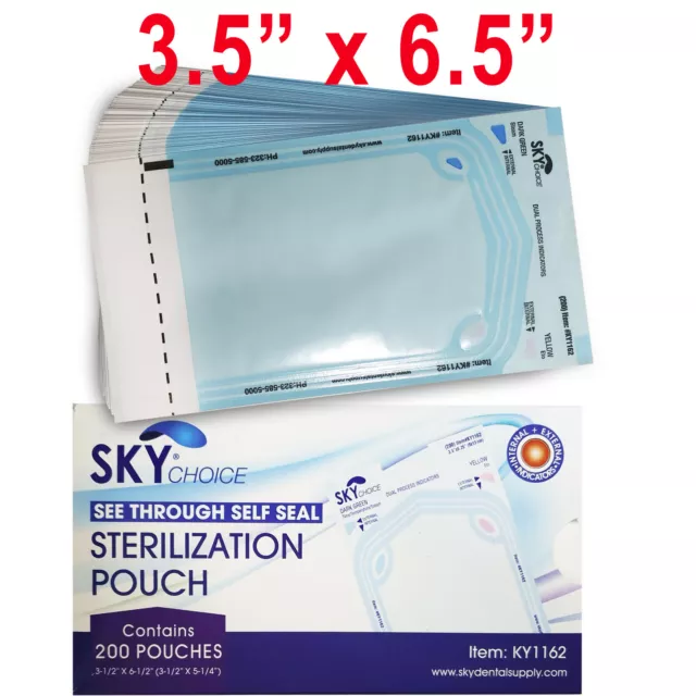 up to 10000 Sterilization Pouches 3.5" x 6.5" Dental Medical Self Seal Pouch Bag