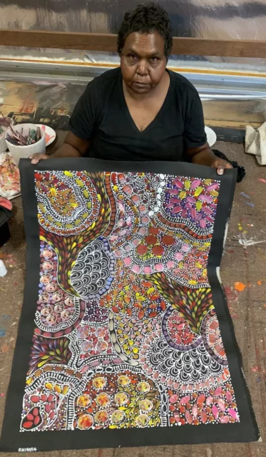 Rachael Nambula 💕Aboriginal Art  90cm X 63cm COA Supplied RN18M4