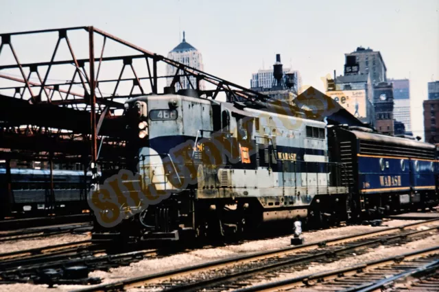 Vtg Duplicate Train Slide 486 Wabash Engine Chicago IL X6P098