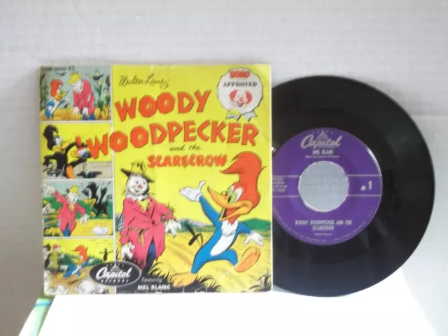 Mel Blanc,Capitol,"Woody Woodpecker & the Scarecrow"US,7" 45 with P/S,1958,M-