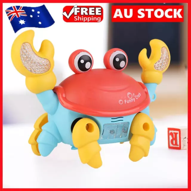 Crawling Crab Toy with Light Music Moving Crab Toys for Kid Child (Red)