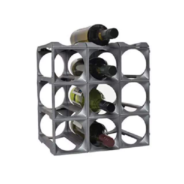 12pc StakRax Modular Wine Storage/Bottle Holder Wall Mountable/Freestanding SLV