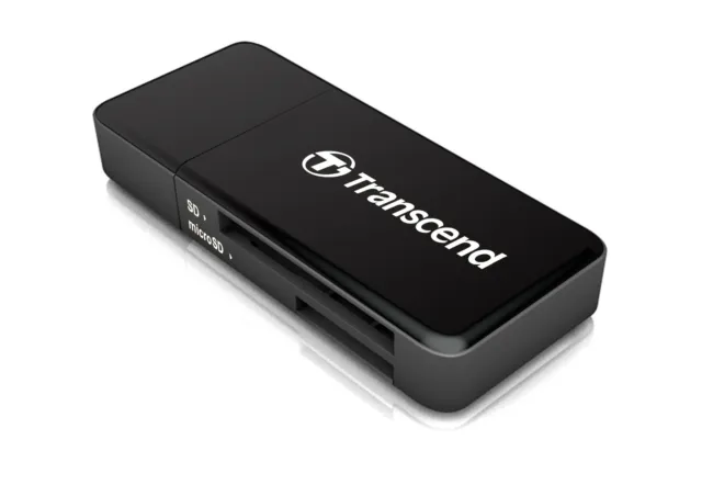 Black Transcend High-Speed RDF5 USB3.0 SDHC/SDXC/microSDHC/microSDXC Card Reader