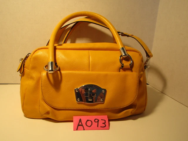 Purse by Liz Claiborn, brite yellow-gold,optional crossbody,6 pockets