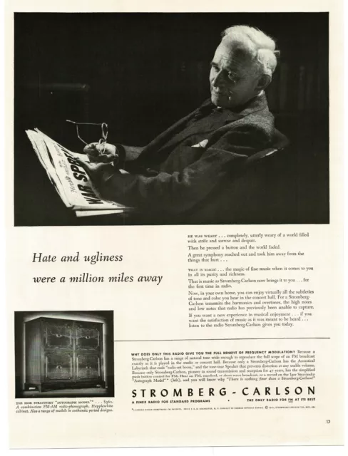 1941 Stromberg Carlson Floor radio Igor Stravinsky Autograph Model Vintage Ad 4