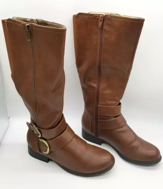 LifeStride Womens X Must 2 Brown Round Toe Knee High Riding Boots Size 8 M