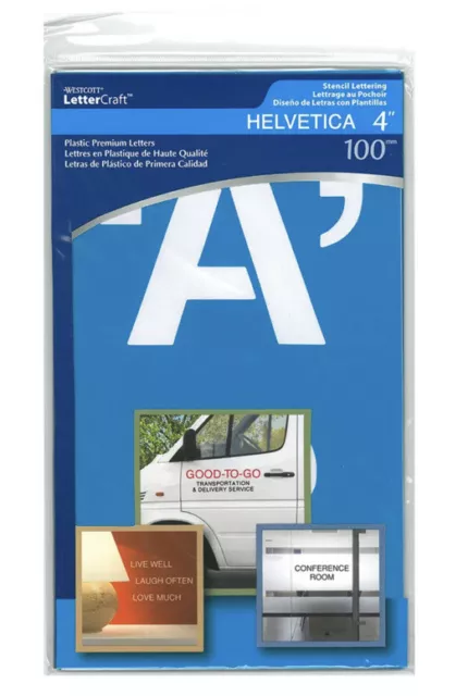 Stencil Alphabet 100/Pkg-Helvetica Capital Letters 4" -146557 Nuovissimi Sigillati