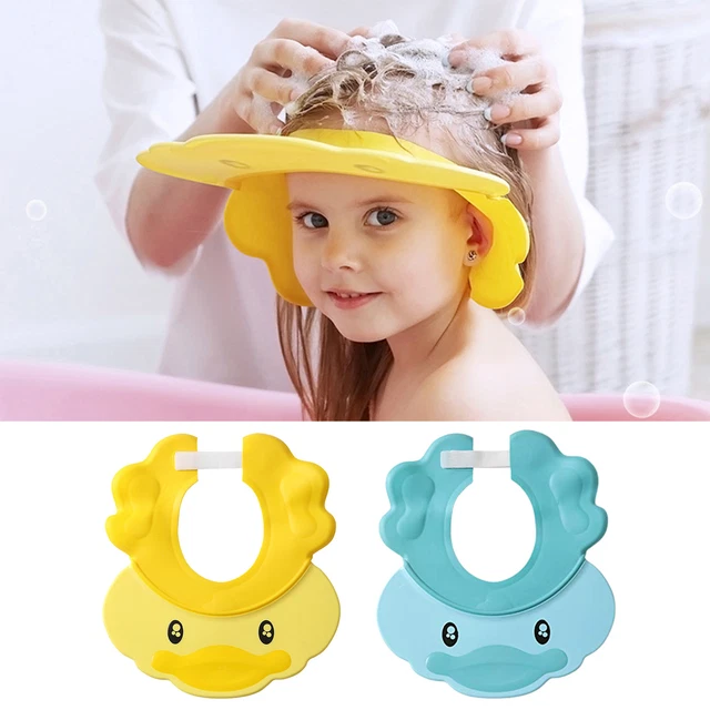 Baby Shower Cap Adjustable Silicone Bath Visor Protect Eye Ear Soft Bathing Hat