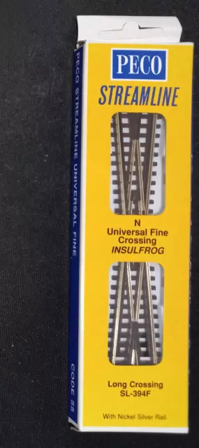 Peco SL-394F N Gauge Long Crossing Insulfrog Code 55 Finescale BNIB