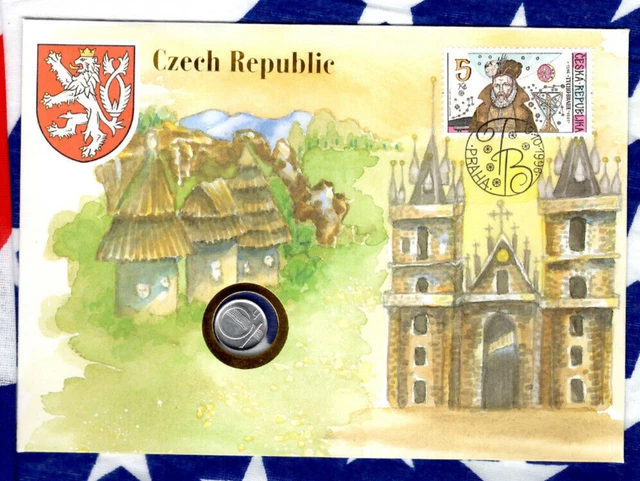E Coins of All Nations Czech Republic 1995 10 Haleru KM#6 UNC