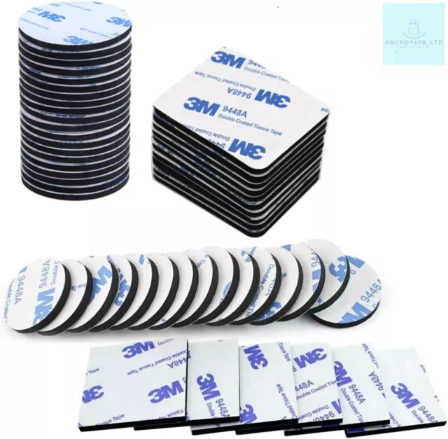 60 Pieces Super-Sticky Adhesive Foam Pads, Double Sided Sticky Pads Black, and