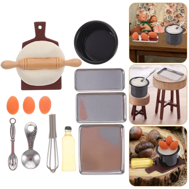 Mini Juguetes Modelo Whisk Niñas Micro Set Pequeños Accesorios para Hornear Madera