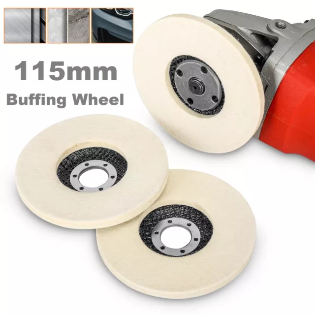 115mm 4.5" Felt Wool Buffing Polishing Wheel Abrasive Discs For Angle Grinder