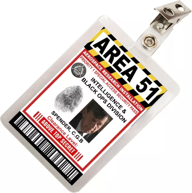 Cigarette Smoking Man XFiles Area 51 ID Badge Costume Cosplay Prop Name Tag XF-5