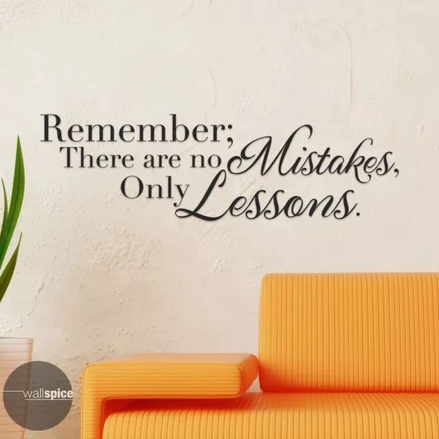 Remember There Are No Mistakes Only Lessons Vinyl Wall Decal Sticker
