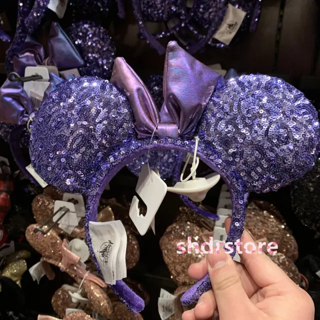 SHDR Purple minnie mouse ear Headband sequined Disneyland Disney Park 2