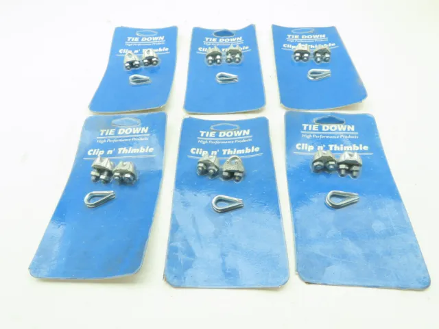 Tie Down 4KH30 Steel Wire Rope Clip and Thimble Kit U-Bolt 1/8"  LOT OF 12
