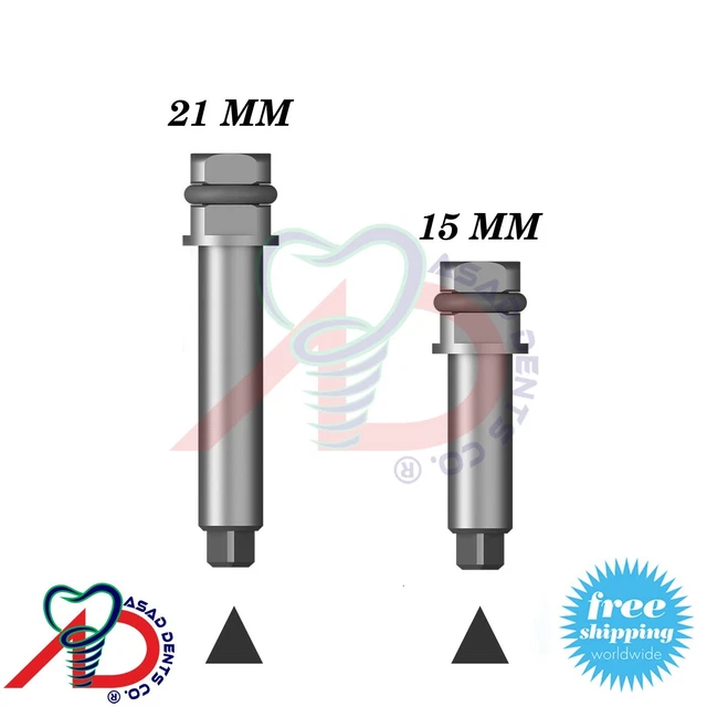 Dental Implant Square Screw Driver LOCATOR 15mm & 21mm Ratchet Wrench 4.0mm Head