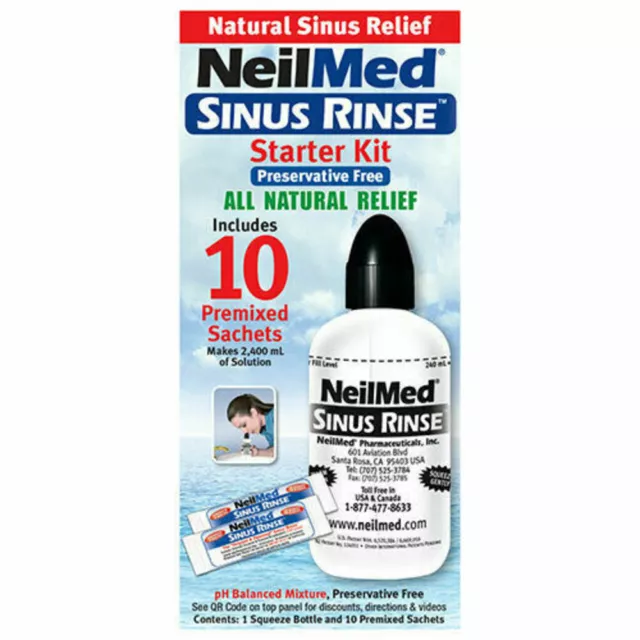 * Neilmed Sinus Rinse Starter Kit 10 Premixed Sachets Preservative Free