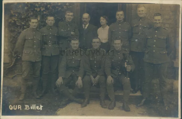 WW1 Troops At Billet Lancashire During Training With Landlady & Dog pic 2