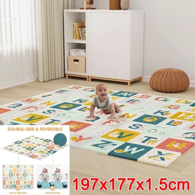 Extra Thick Play Mat 2Sided Baby Kids Crawling Educational Soft Foam Game Carpet